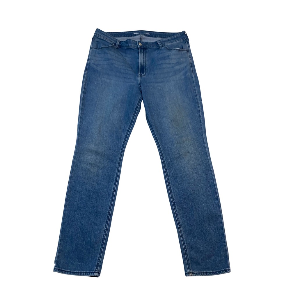 Old Navy Wow Straight Jeans Womens 16 High Rise Blue Denim Medium Wash Stretch